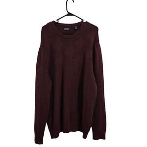 Chaps Men’s Burgundy Knit Sweater XL Classic Winter Holiday Casual Layer